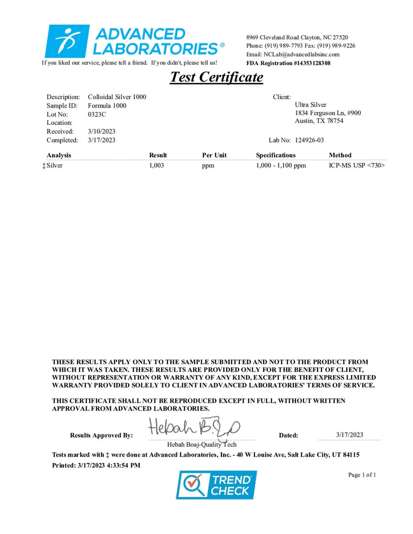 ® Colloidal Silver | 1000 PPM 8 Oz (236Ml) | Mineral Supplement | True Colloidal Silver - with Dropper