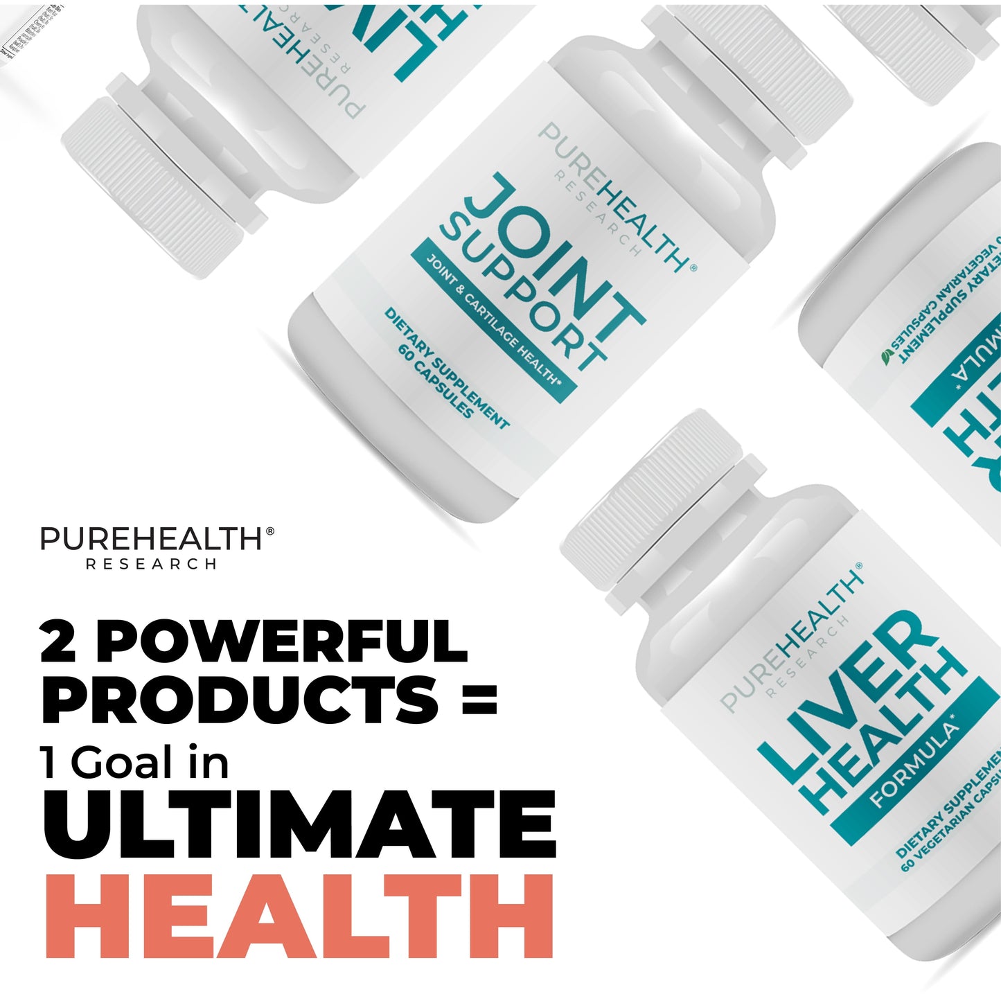Liver Health Formula for Liver Cleanse & Detox and Joint Support Supplement for Joint Health, Bundle Pack by