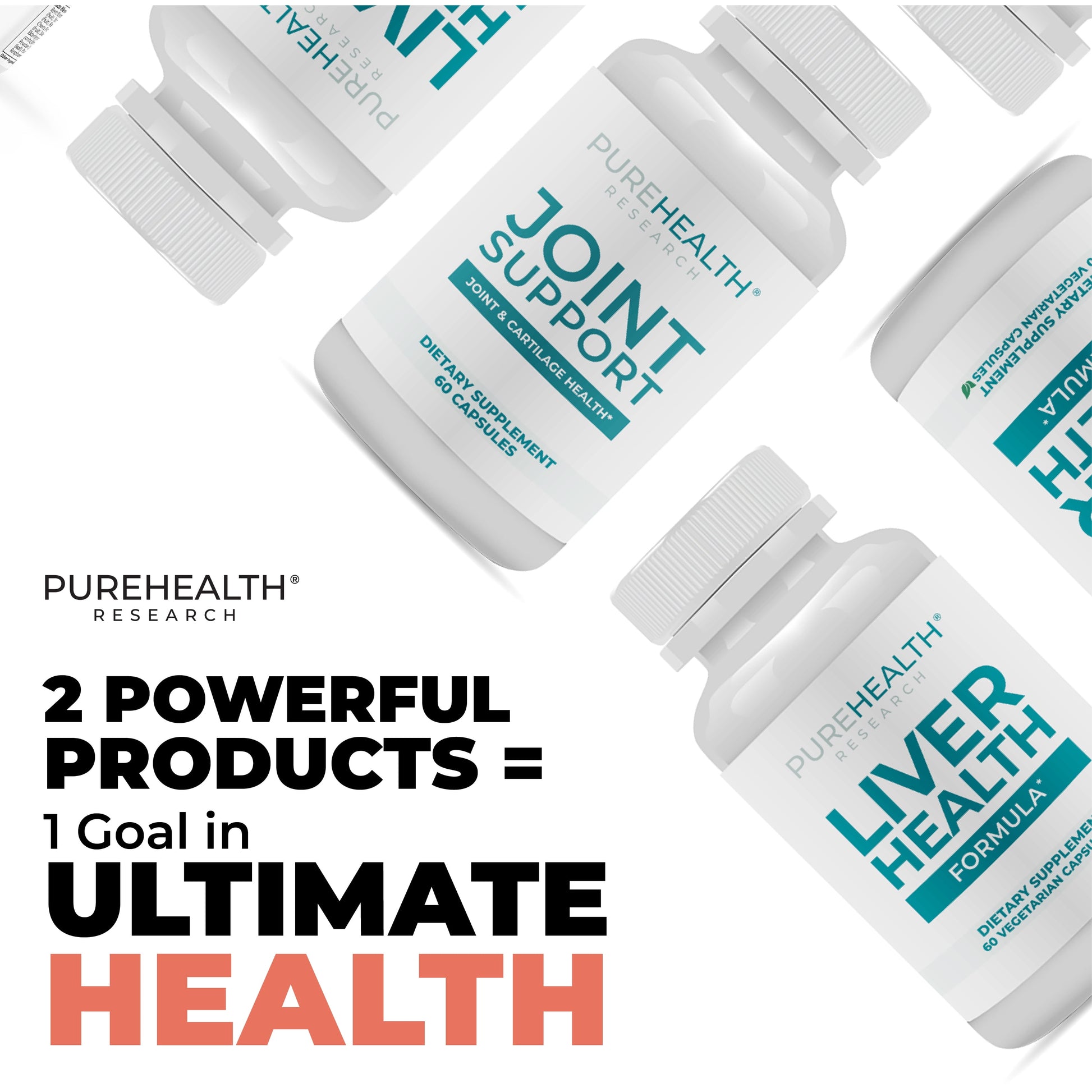 Liver Health Formula for Liver Cleanse & Detox and Joint Support Supplement for Joint Health, Bundle Pack by