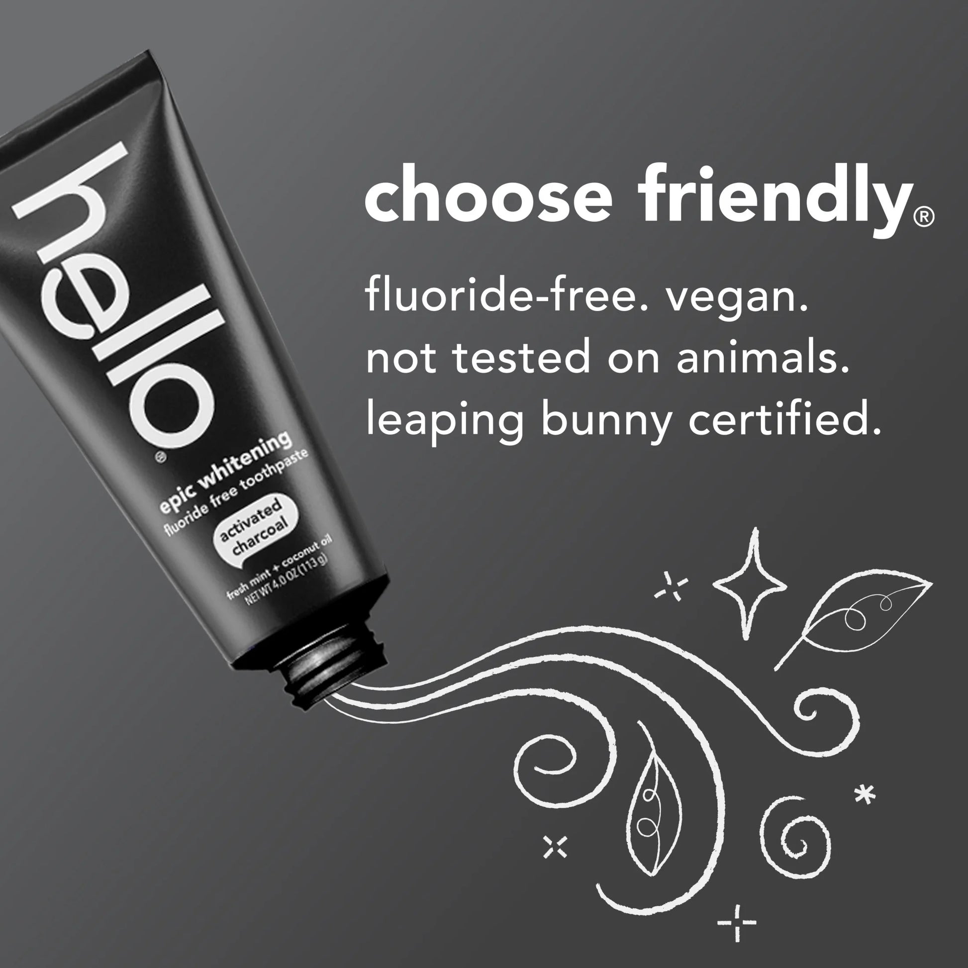 Epic Whitening Charcoal Fluoride Free Toothpaste, Fresh Mint, 4.0 Oz Tube