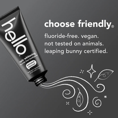 Epic Whitening Charcoal Fluoride Free Toothpaste, Fresh Mint, 4.0 Oz Tube