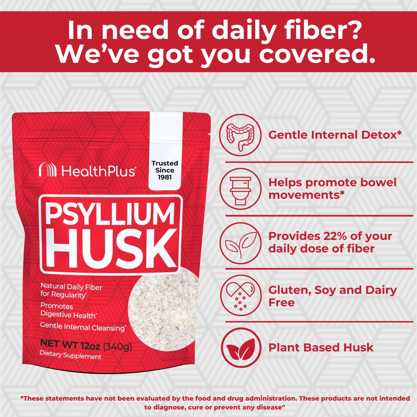 Pure Psyllium Husk - 12 Oz