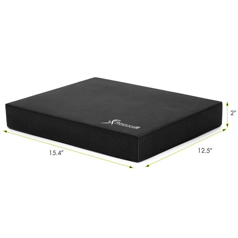 Black 15.5 In. L X 12.5 In. W X 2.5 In. T Exercise Balance Pad, Non-Slip Cushioned Foam Mat and Knee Pad (1.35 Sq. Ft.)