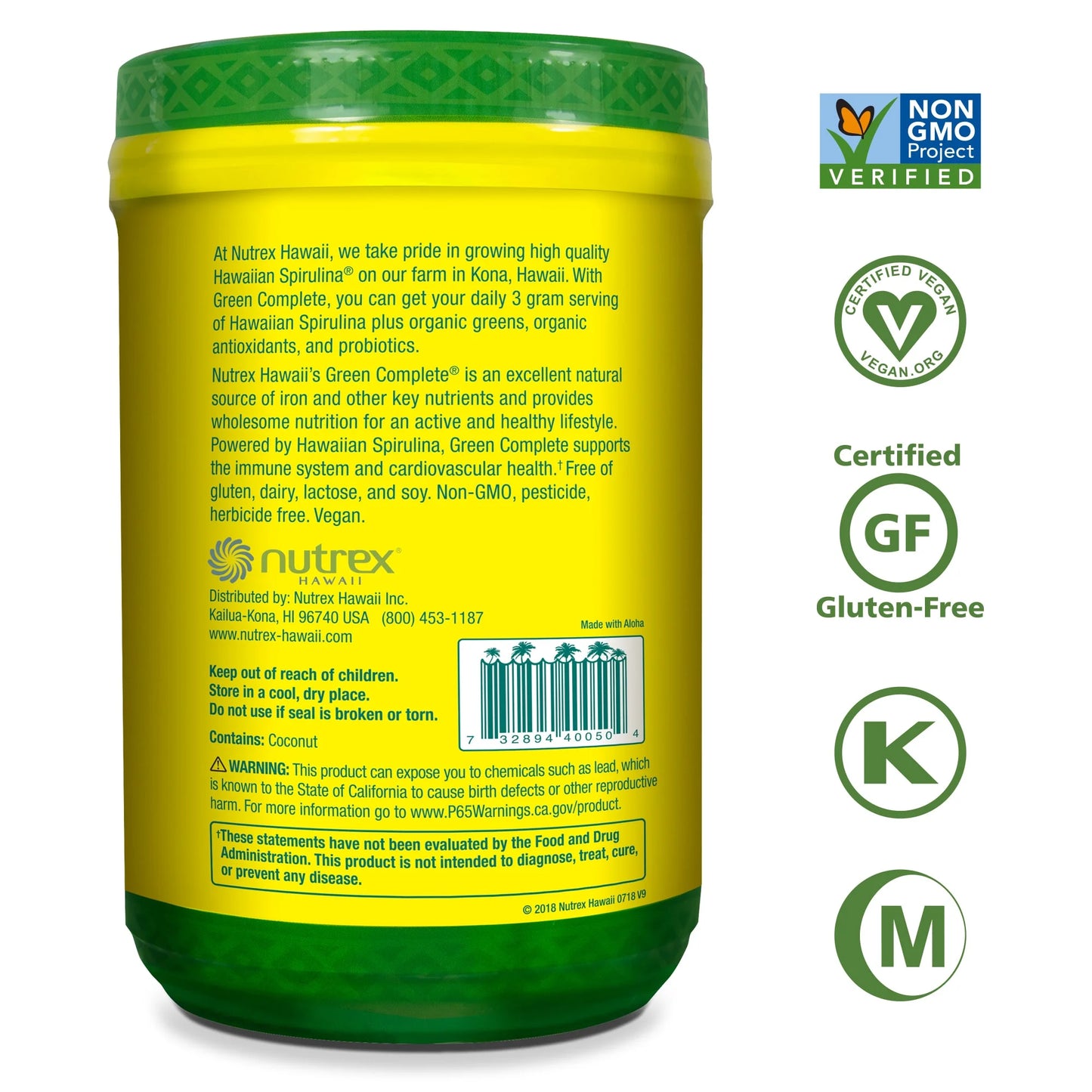 Hawaiian Spirulina Green Complete Superfood Powder