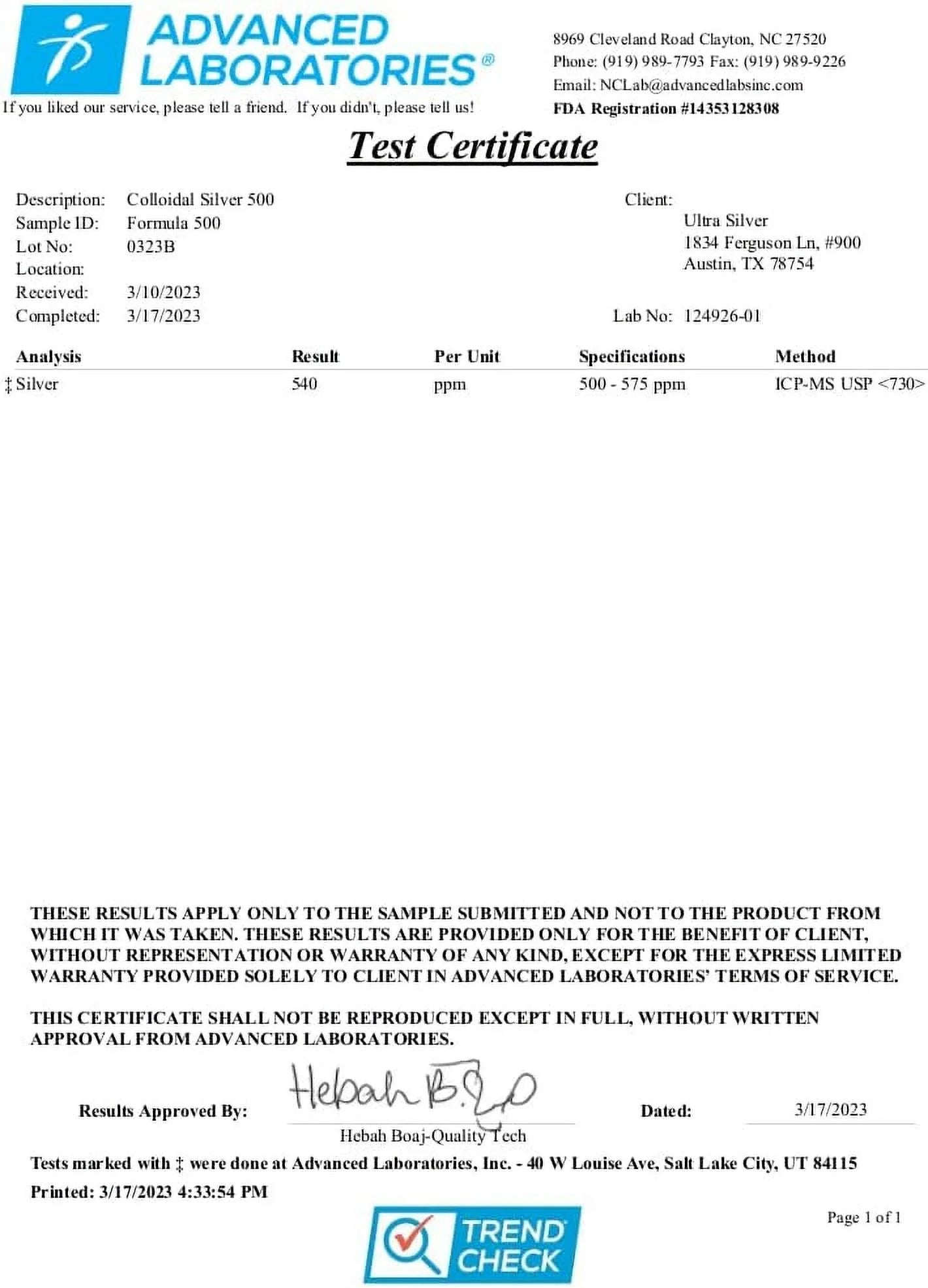 ® Colloidal Silver Nasal Spray | 500 PPM | 2 Ounce Vertical Spray Bottle