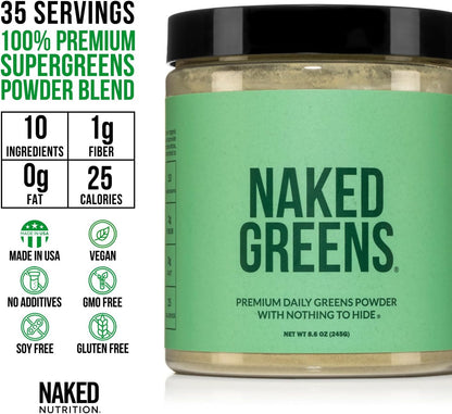 Naked Super Greens Powder Organic Greens Supplement - Only 10 Premium Ingredient