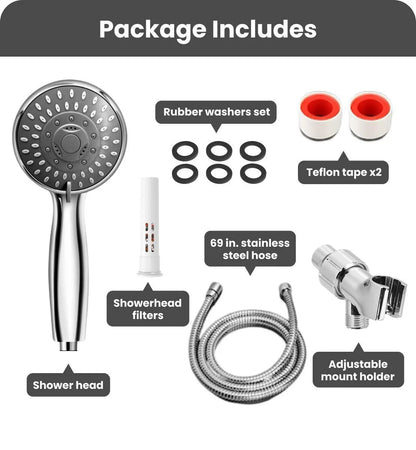 Filtered Shower Head with Handheld Shower Heads High Pressure 5 Spray Modes