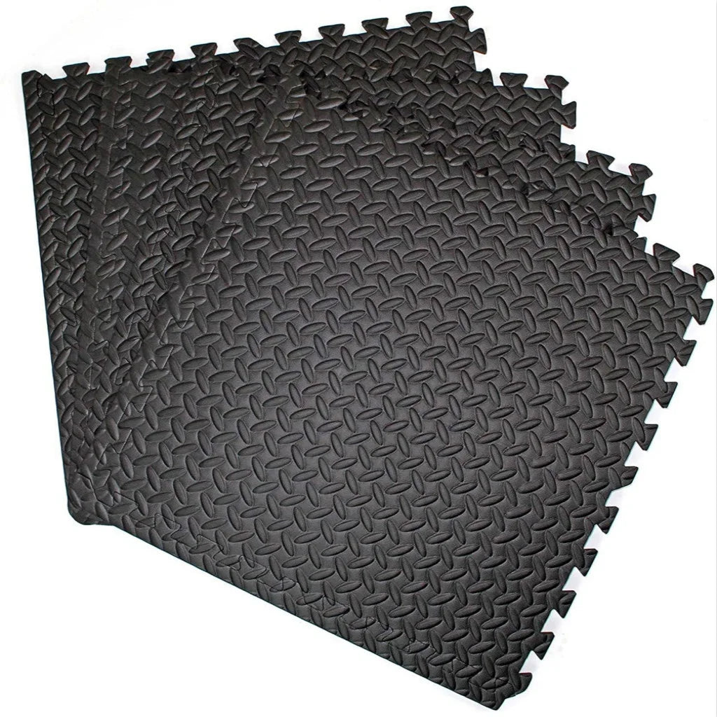 11.8" X 11.8" Black Foam Interlocking Floor Mats, Waterproof 12 Pack