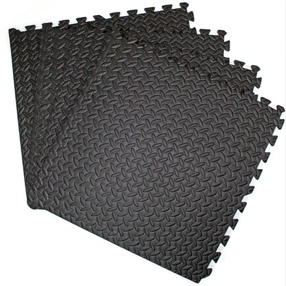 11.8" X 11.8" Black Foam Interlocking Floor Mats, Waterproof 12 Pack
