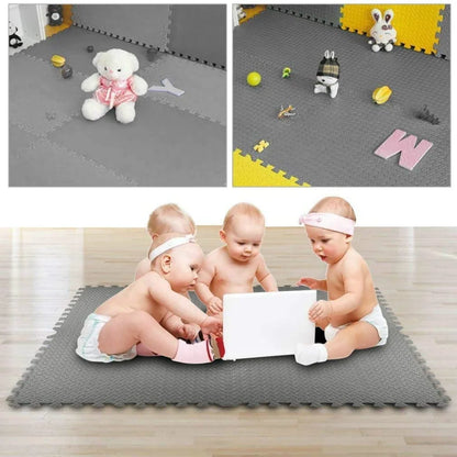 11.8" X 11.8" Black Foam Interlocking Floor Mats, Waterproof 12 Pack