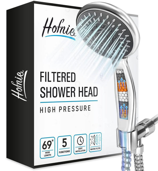 Filtered Shower Head with Handheld Shower Heads High Pressure 5 Spray Modes