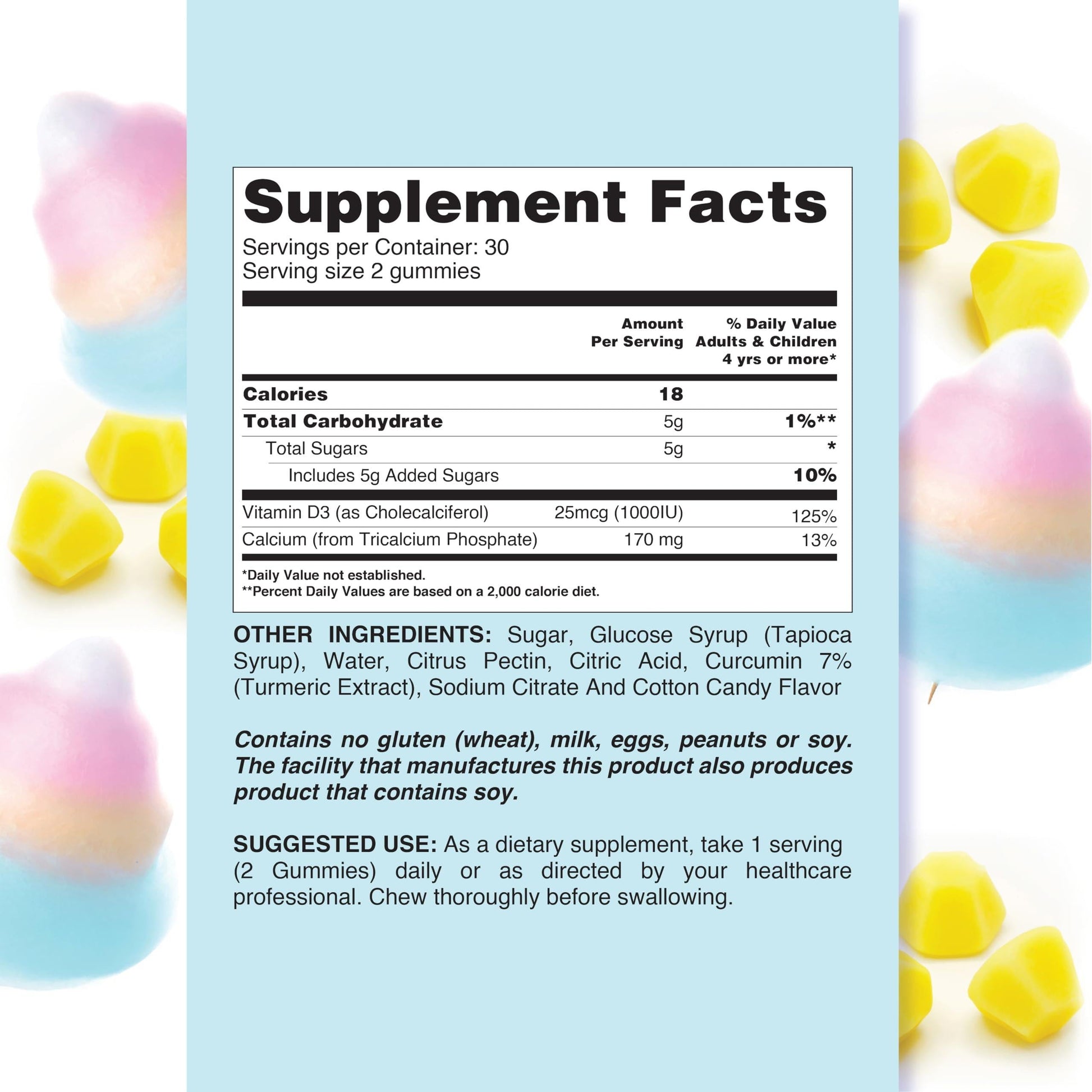 Calcium Vitamin D Gummies All Natural Gluten Free Non GMO Chews Calcium And