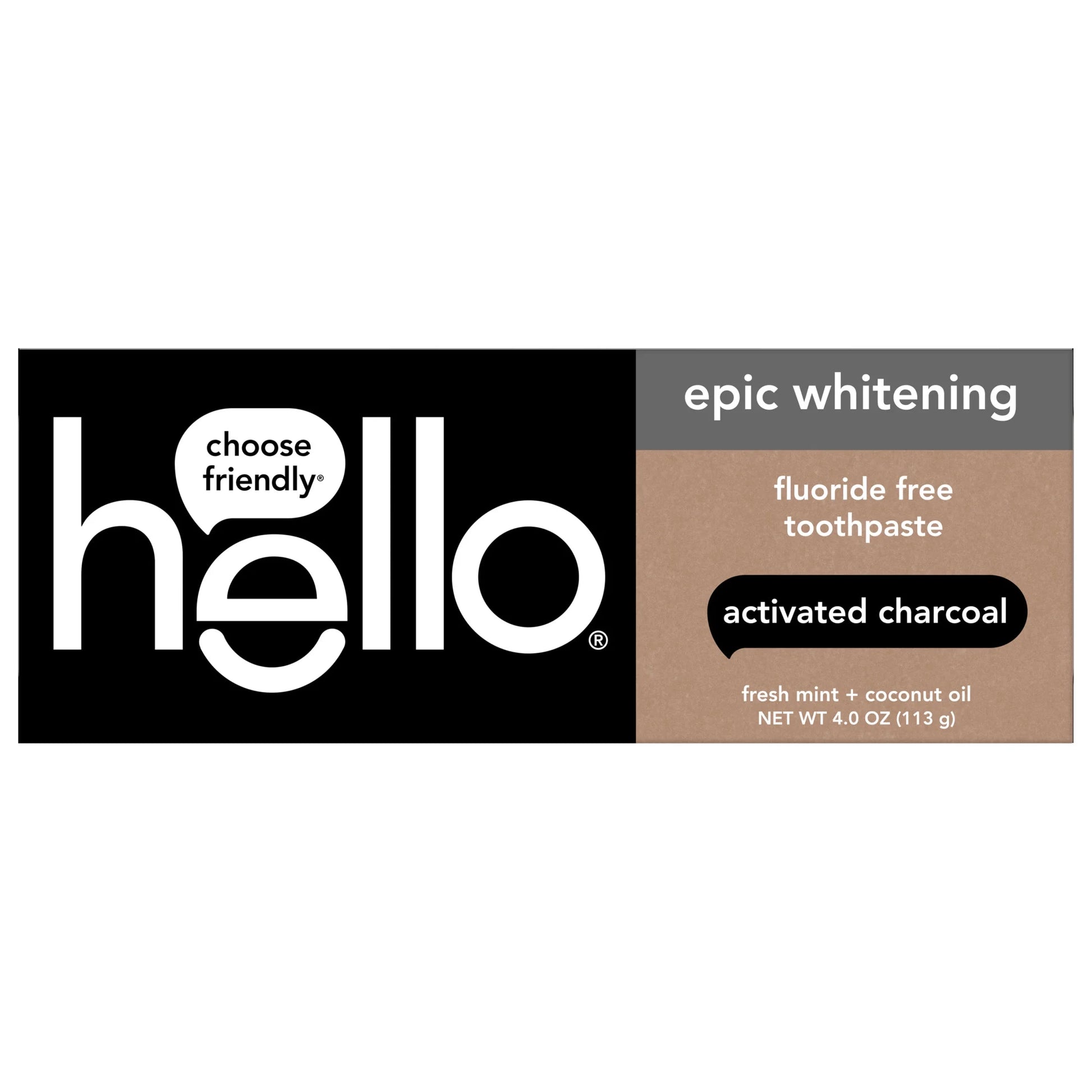 Epic Whitening Charcoal Fluoride Free Toothpaste, Fresh Mint, 4.0 Oz Tube