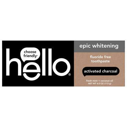 Epic Whitening Charcoal Fluoride Free Toothpaste, Fresh Mint, 4.0 Oz Tube