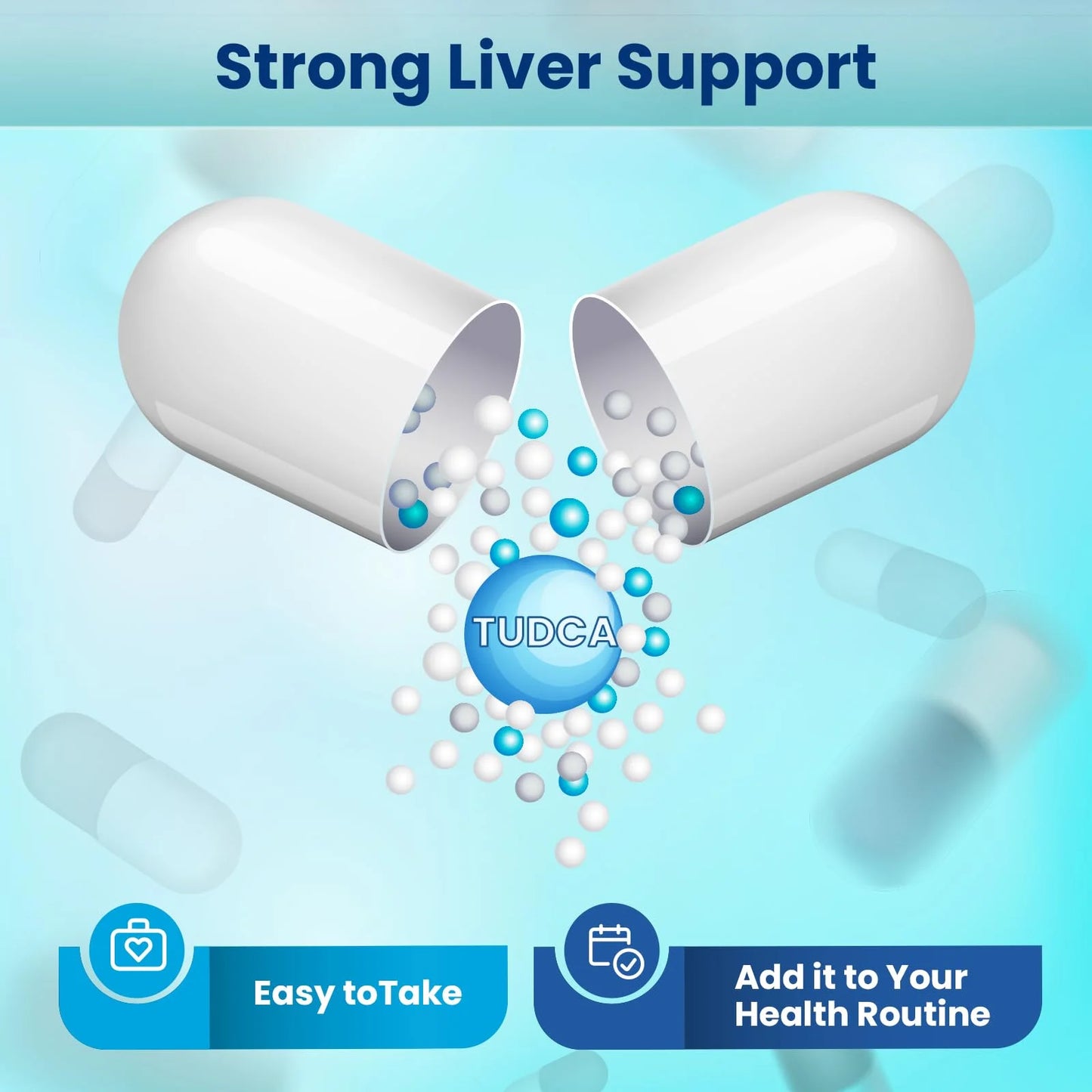 1450MG TUDCA Liver Supplement, Bile Salts Liver Support Supplement Complex, Liver Health for Liver Kidney Cleanse Detox and Repair, 60 Capsules