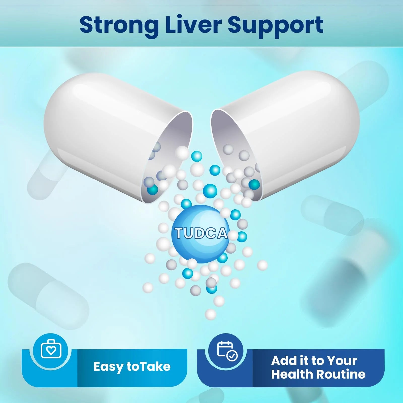 1450MG TUDCA Liver Supplement, Bile Salts Liver Support Supplement Complex, Liver Health for Liver Kidney Cleanse Detox and Repair, 60 Capsules