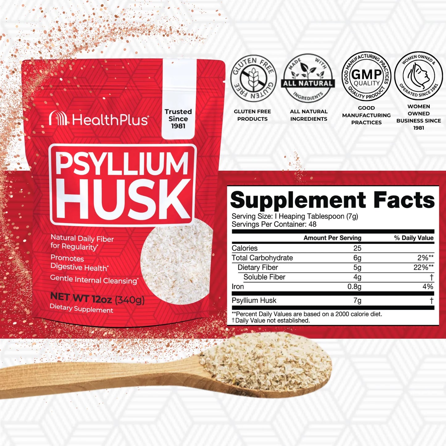 Pure Psyllium Husk - 12 Oz