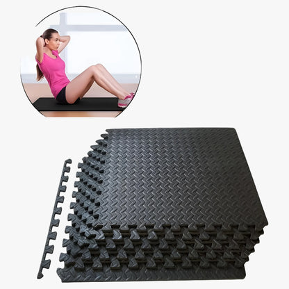 11.8" X 11.8" Black Foam Interlocking Floor Mats, Waterproof 12 Pack