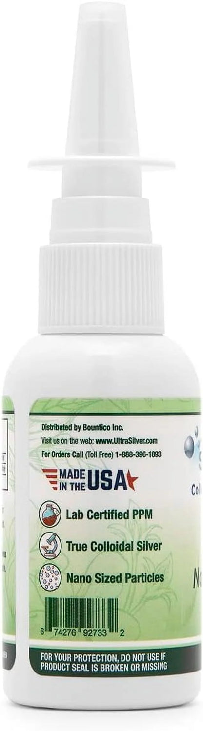 ® Colloidal Silver Nasal Spray | 500 PPM | 2 Ounce Vertical Spray Bottle