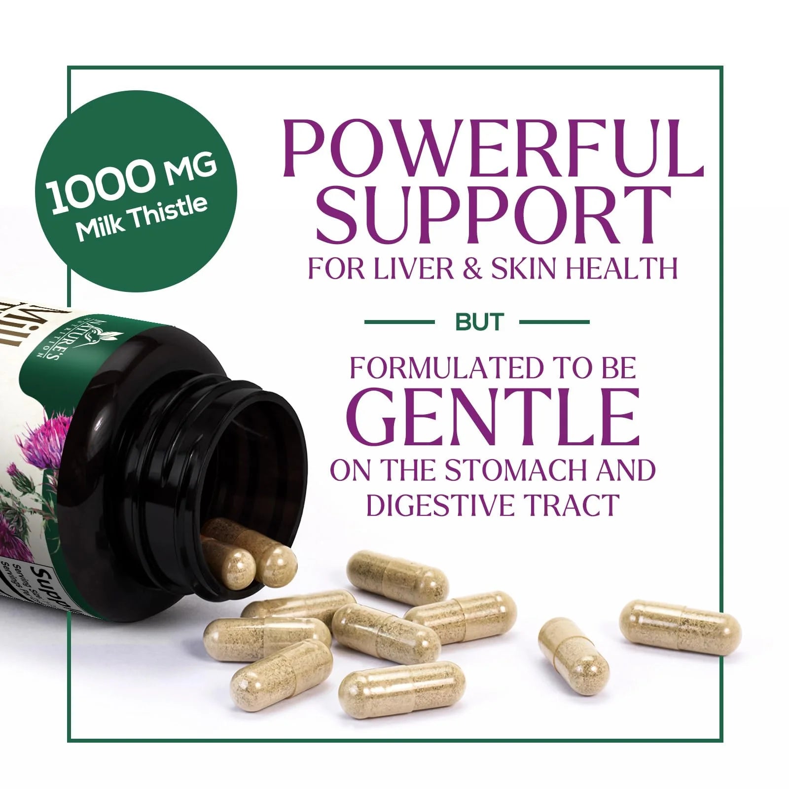 Milk Thistle & Dandelion Root Liver Cleanse Detox & Repair - 1000Mg Herbal Liver Support Supplement with Silymarin Marianum - Advanced Liver Health Support Formula for Detox & Repair - 120 Capsules