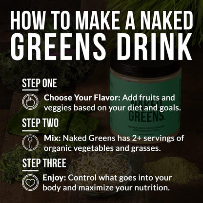 Naked Super Greens Powder Organic Greens Supplement - Only 10 Premium Ingredient