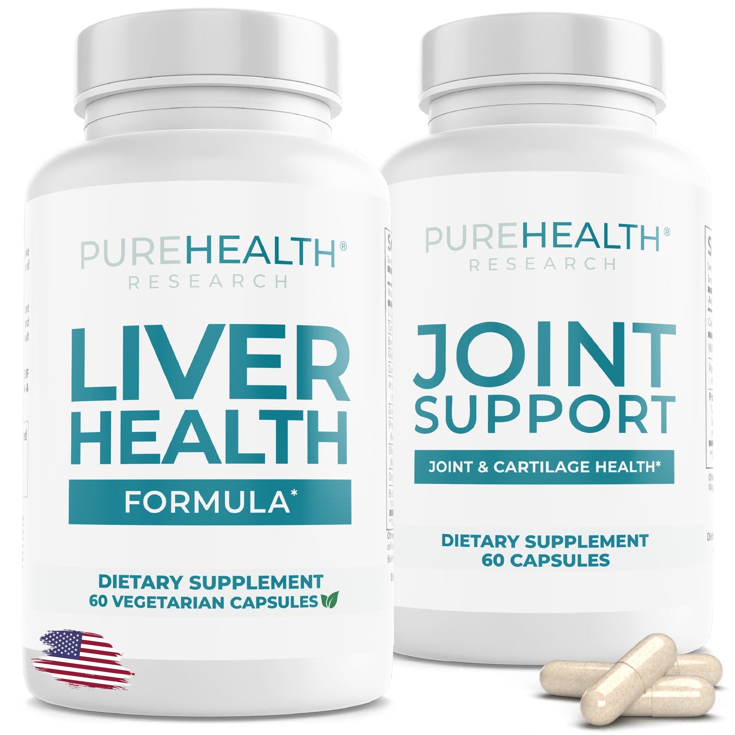 Liver Health Formula for Liver Cleanse & Detox and Joint Support Supplement for Joint Health, Bundle Pack by