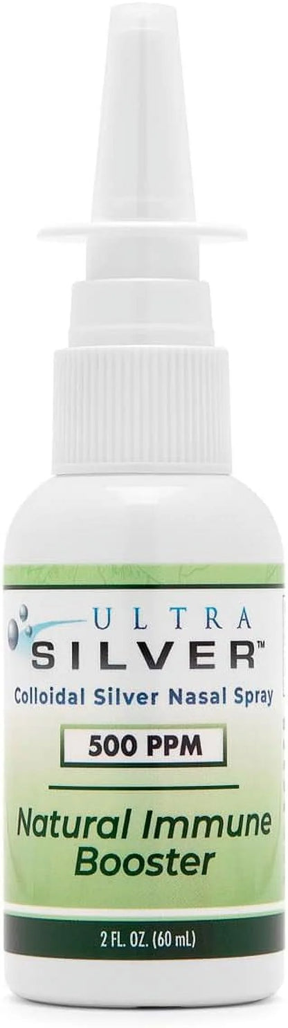 ® Colloidal Silver Nasal Spray | 500 PPM | 2 Ounce Vertical Spray Bottle