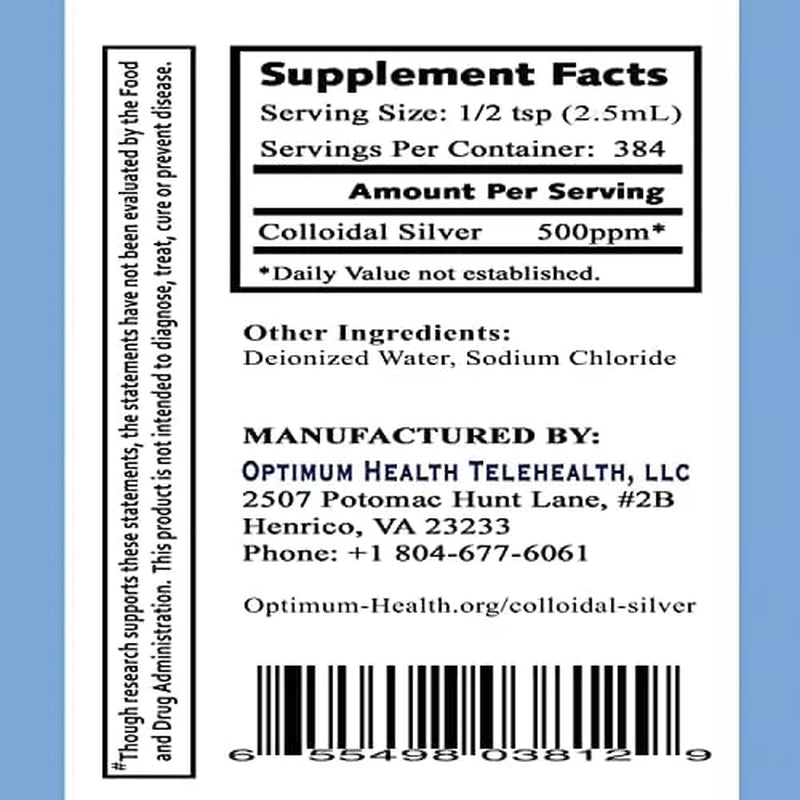 Extra Strength Colloidal Silver by  | 500 PPM (32 Oz) with Spray Bottle - Immune Support - Stem Cell Support - Superior Healing - Family Size