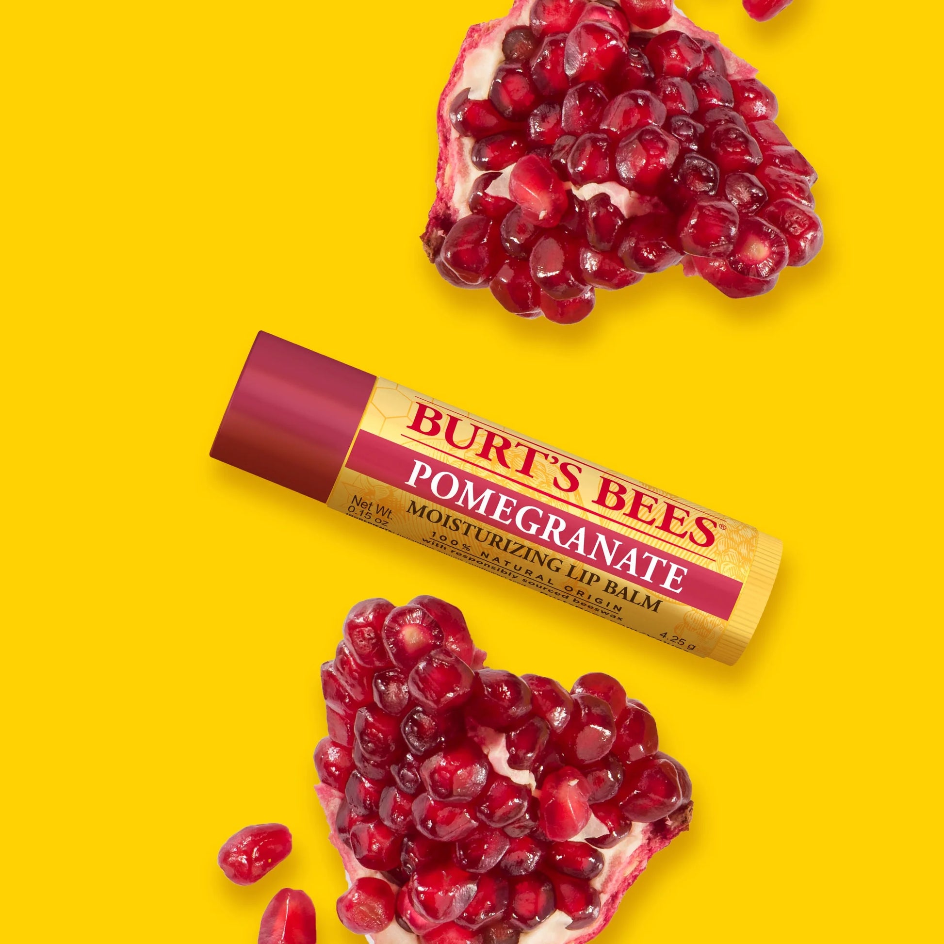 100% Natural Origin Moisturizing Lip Balm, Pomegranate, 2 Tubes