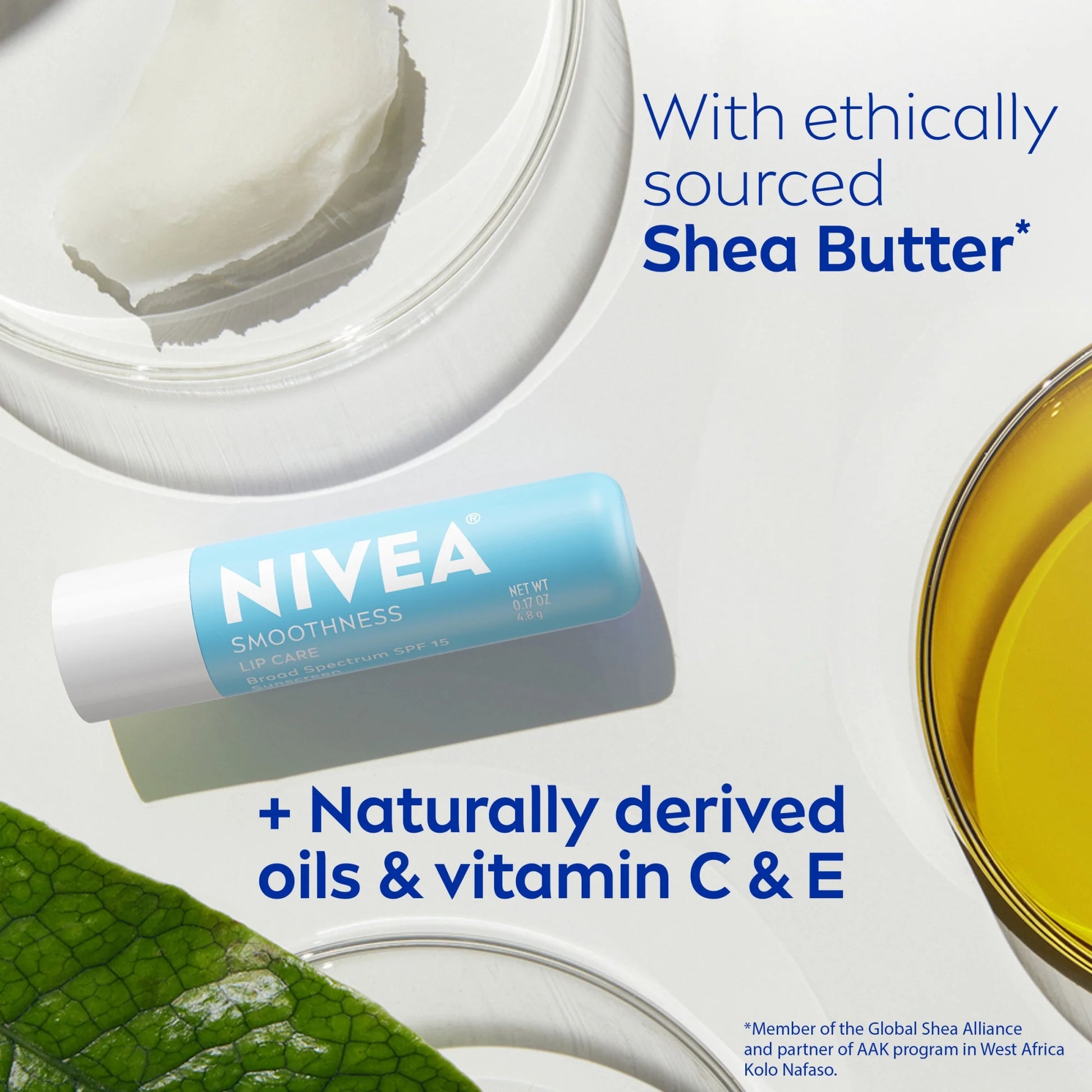 Smoothness Lip Care, Lip Balm SPF 15 with Shea Butter, 0.17 Oz Stick