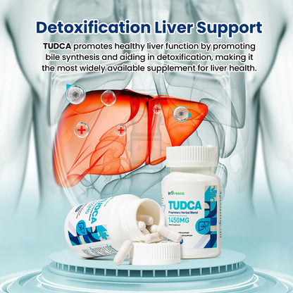 1450MG TUDCA Liver Supplement, Bile Salts Liver Support Supplement Complex, Liver Health for Liver Kidney Cleanse Detox and Repair, 60 Capsules