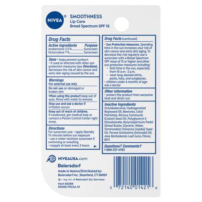 Smoothness Lip Care, Lip Balm SPF 15 with Shea Butter, 0.17 Oz Stick