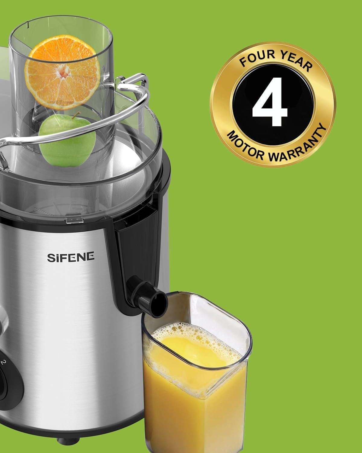Quick Juicer Machine, Centrifugal Juicer with 3" Big Mouth for Whole Fruits & Veggies, Easy to Clean, Non-Bpa Stainless Steel Kitchen Juicer