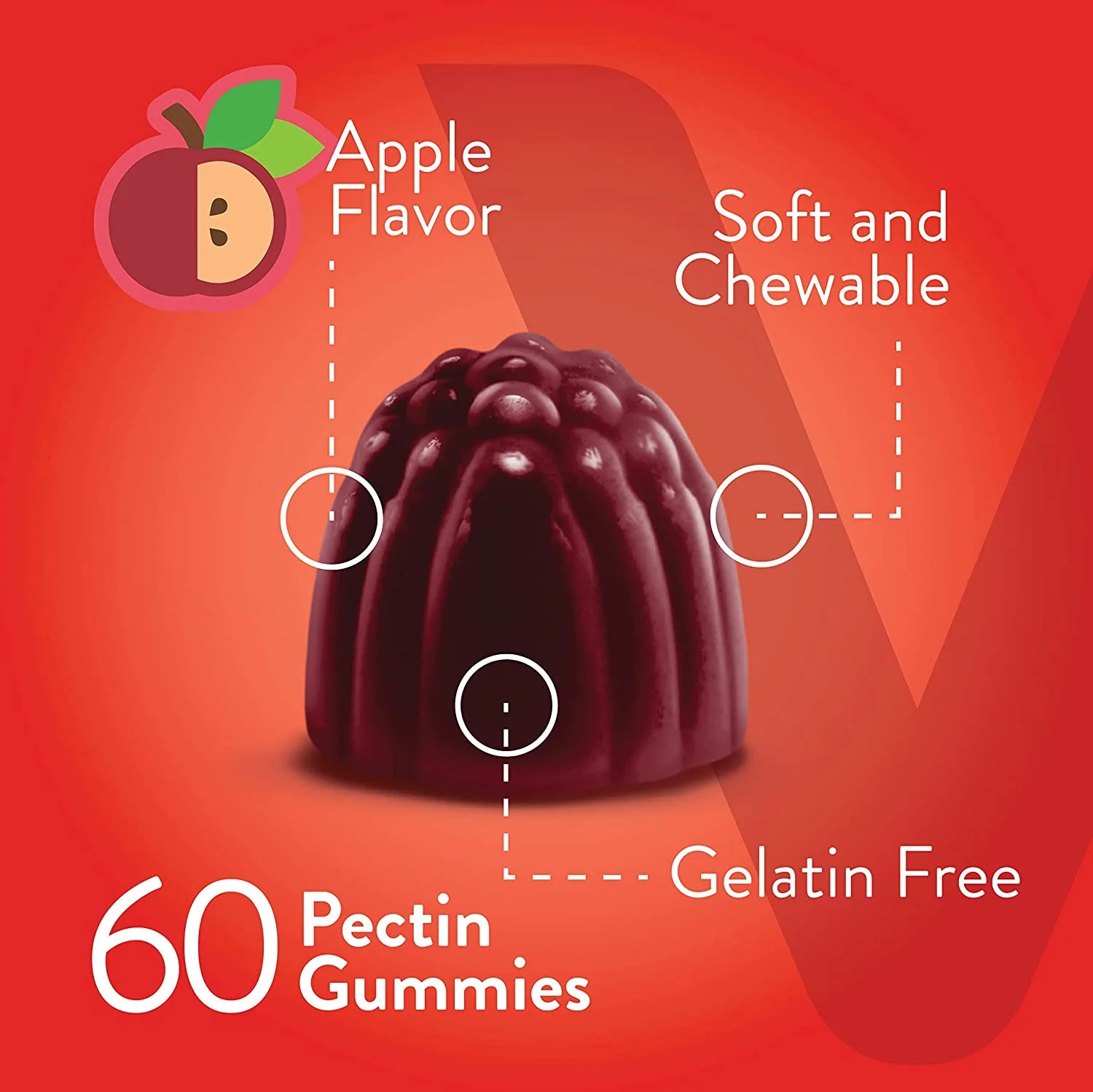 Apple Cider Vinegar Gummies and Ginger, Detox and Cleanse, Apple Flavor, 60 Count, 1 Pack